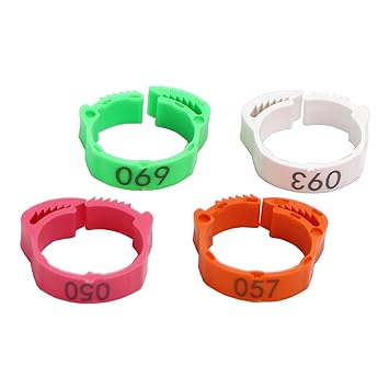 GIANTE 100x Chicken Leg Rings 001-100 Duck Chicks Leg Band Clip Yellow