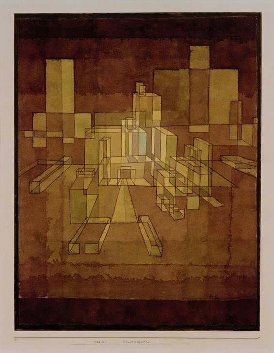 Affiche Paul Klee Stadtperspective pour une décoration murale de salon moderne