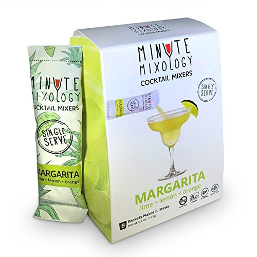Minute Mixology Cocktail Mixers - Low Calorie, All Natural Ingredients - Drink Mix for Liquor/Spirits and Non-Alcoholic Beverages (Margarita, 16 Packets)