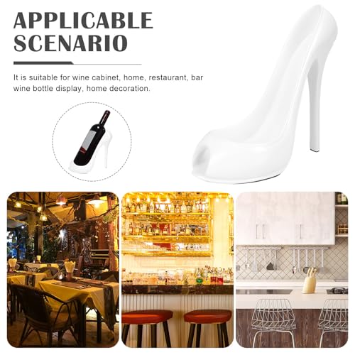 Support bouteille de vin en résine blanche escarpin finition premium - 8