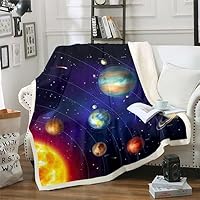 Homewish Galaxy Decke 150x200cm - Blaue Universum Fleece Decke Mit Sternen Design