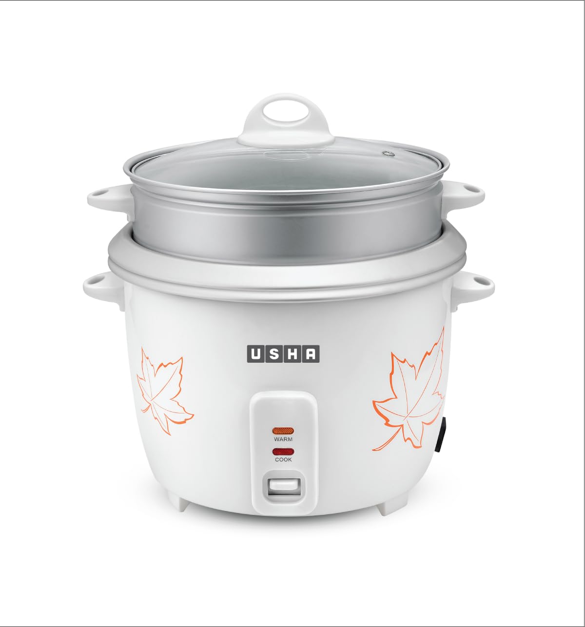 USHA RC18GS2 Steamer 700 Watt Automatic Rice Cooker with 2 Bowl- 1.8L (White)