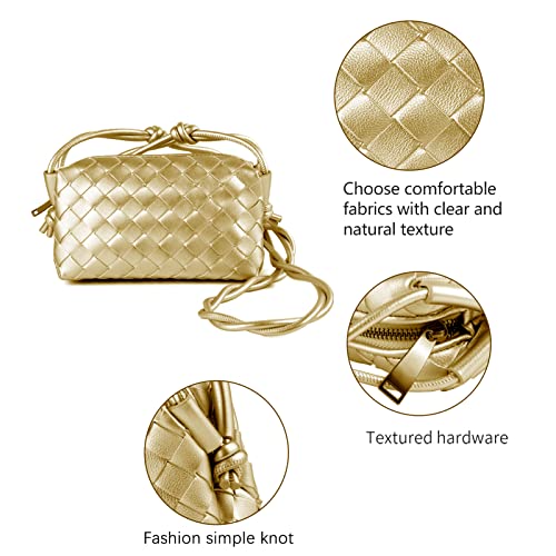 Woven Crossbody Bags For Women Fashion LeatherSmall Handmade Purse Clutch Shoulderbag Handbag4