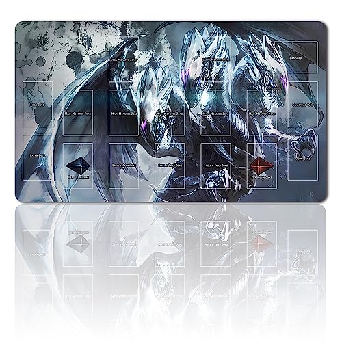 Brettspiel TCG Spielmatten + Gift Free Bag + with Card Zones,YGO Card Game Table Mat Größe 60X35CM Kompatibel Mit Trading Card Game Mat (YGO-G-9)