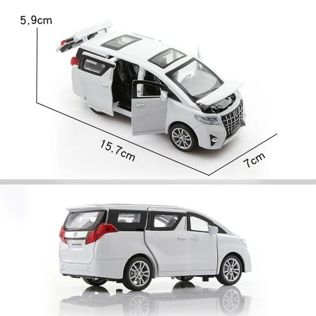 Image of DEOXY 1:32 Toyota Alphard Vehicle Car Toy Alloy Die Cast Metal Model Diecast Metal with Friction Powered Light Sound Openable Door Pullback for Kids Best Gifts for Boys