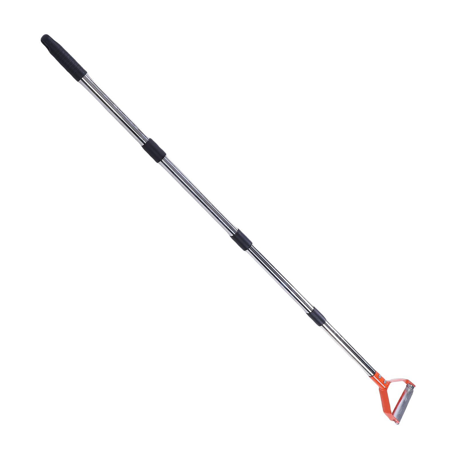 Wakects Zappa con Staffa, Zappa da Diserbo in Acciaio al Carbonio con Manico Regolabile in Acciaio Inossidabile da 30 a 61 Pollici, Lama Ad Anello Push Pull, Strumento da Giardinaggio Verticale per