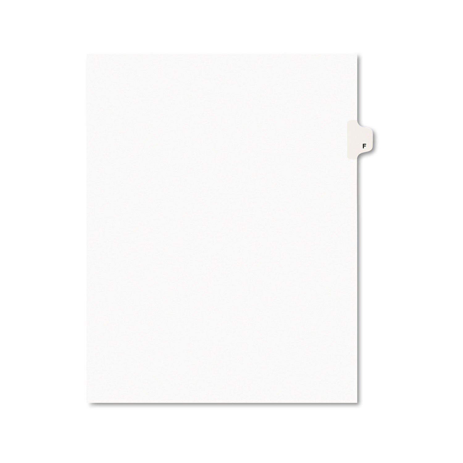 Avery 01406 Exhibit Side Tab Divider, Printed: F, Letter Size, White, 25/Pack