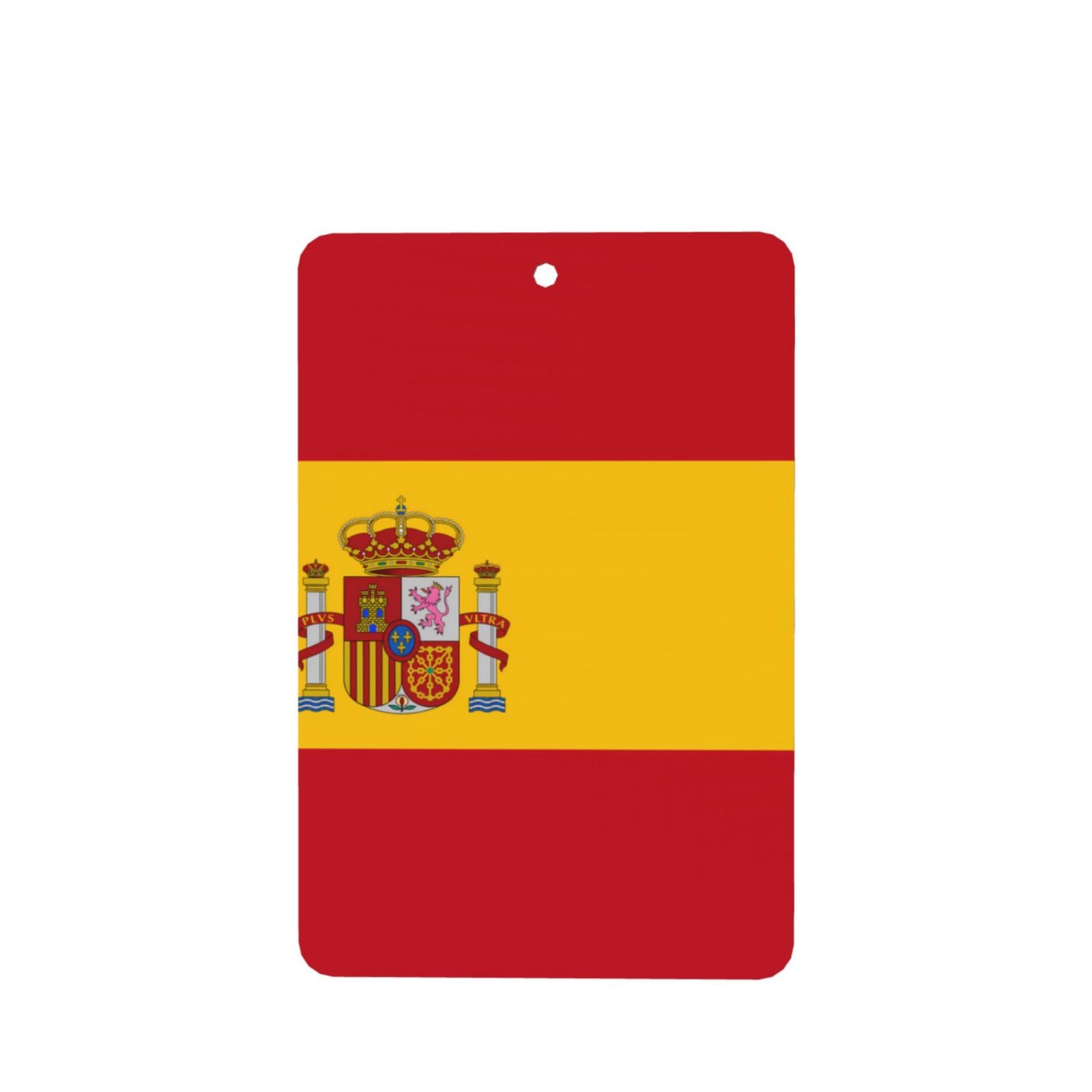 4pcs Spanish Flag Pattern Lavender Scent Car Aroma Rectangle Hanging Fragrance Applies To Closet Shoe