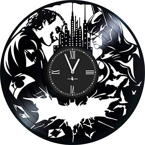 YuSer Wall Clock Vinyl Record Compatible with Batman VS Joker - 12 inch - Precision Silent Quartz Movement - Best Gift for Fans Film Batman VS Joker - Original Design - Home Decoration