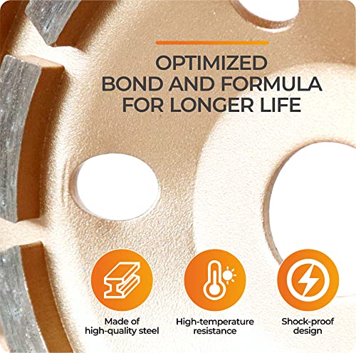 Vareno Diamond Concrete Grinding Wheel 5 Inch For Polishing And Cleaning Stone Concrete Surface, Cement, Marble, Rock, Granite, And Thinset Removing, Angle Grinder Wheels Cup #TOP4