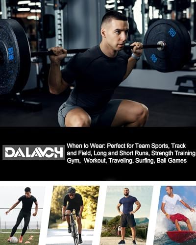 Dalavch 1/4/5 Pack Men's Compression Workout Short Sleeve/Sleeveless Shirts - 5