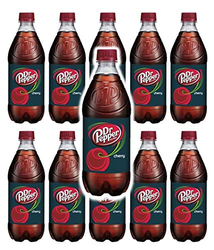 Doctor Pepper Cherry 20oz Bottles, Pack of 10 (total of 200 FL OZ).