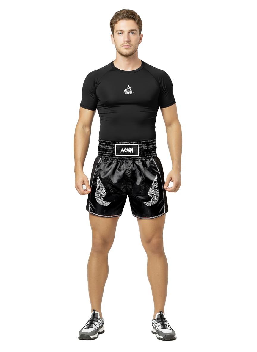 AKIBA Muay Thai Short, Classic Men and Women Boxing, Fighting, MMA, BJJ, Gym, Kick Boxing, Grappling, Martial-picture-42