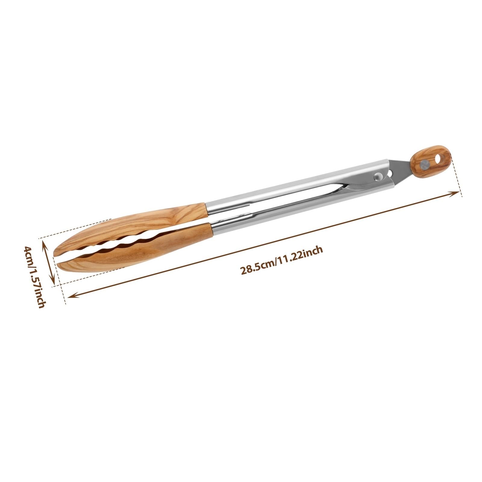 Pinzas de madera for cocina, 1/3 Uds., bloqueo for servir comida fiesta, acampar for lanzar ensalada, voltear hamburguesas(Log color 3Pcs)