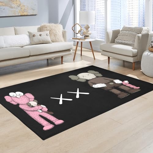 Hypebeast Area Rug Cartoon Carpet Modern Abstract Art Pop Rugs Hypebeast Lover Floor Mat for Living Room Bedroom Playroom Home Decor 3 x 4