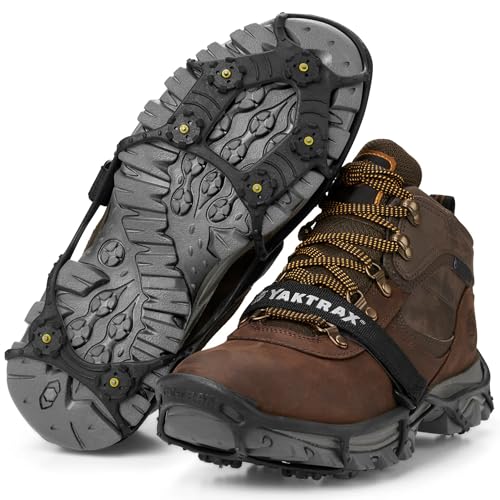 Yaktrax Spikes for Walking on Ice and Snow (1 Pair), :Large/X-large (Shoe Size: W 9.5+/M 8-12) , Black