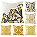 Żółta seria geometryczna poszewki na poduszki i rdzeń poduszki 45x45 cali Home dekoracyjna poduszka do rzucania poliestrowa pościel na sofę kanapa samochód sypialnia, 1 szt. (Color : GPL-1)