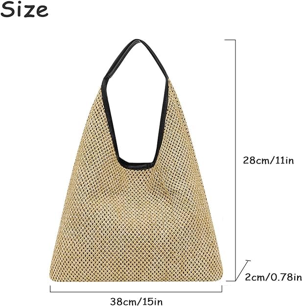 Bolso de hombro tejido para mujer tipo Tote miniatura 4