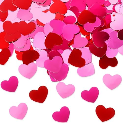 Whaline 300Pcs Heart Confetti Valentine's Day Table Decoration Gl...