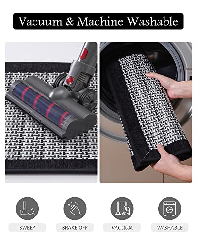 Padoor Kitchen Rugs Mats Non Skid Washable - 20X32 Inch Kitchen Runners Farmhouse Style,Weave Floor Mats For In Front Of Sink Black #TOP5