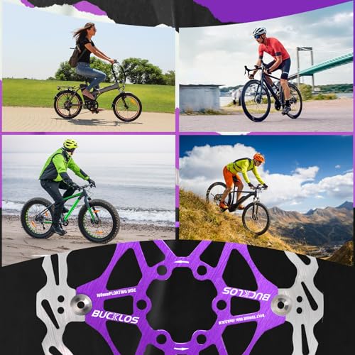 image for BUCKLOS 160mm 180mm 203mm Floating Disc Brake Rotor, Stainless Steel M