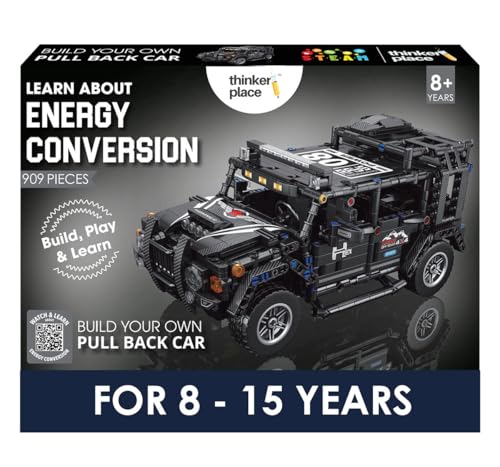 Image of 1:14 DIY Blocks Pull-Back Car - Jeep | Buildable Construction Toy Car Kit | Friction-Powered Remote-Free Racing Vehicle for Kids | Educational STEM Toy for Boys & Girls