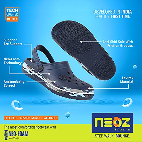 Image of NEOZ Men's Casual Clogs /Sandals with Adjustable Back Strap for Adult | Comfortable & Light Weight | Stylish & Anti-Skid | Waterproof & Daily Flipflops