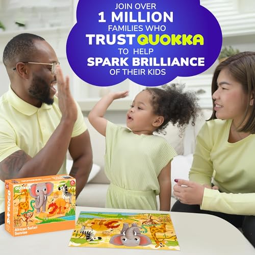 Image of QUOKKA Puzzles for Kids Ages 3-5 - 30 Pieces Puzzles for Toddlers 2-4 - Africa Animals Learning Jigsaw Puzzles for Kids 4-6 Years Old - Educational Toys for Boy and Girl