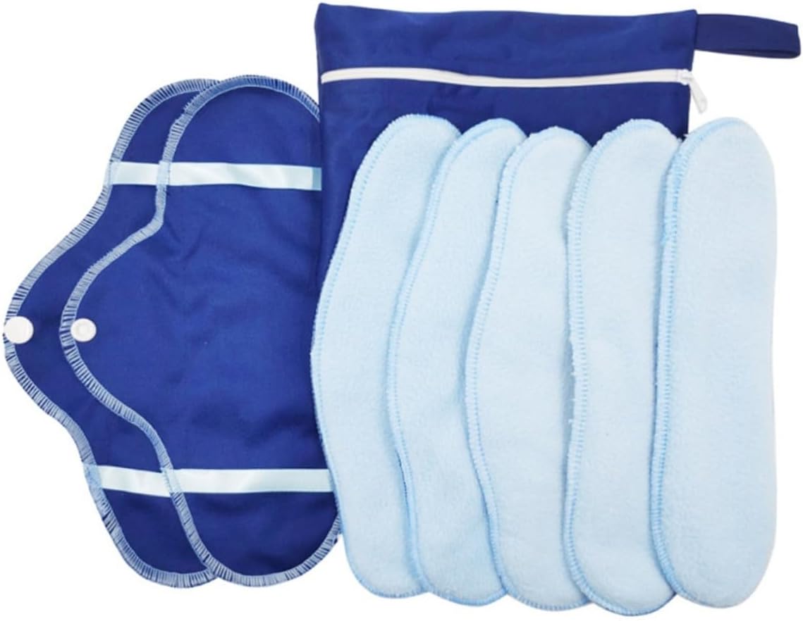 24pcs Portable Menstrual Pads Soft Breathable Washable Reusable for Travel