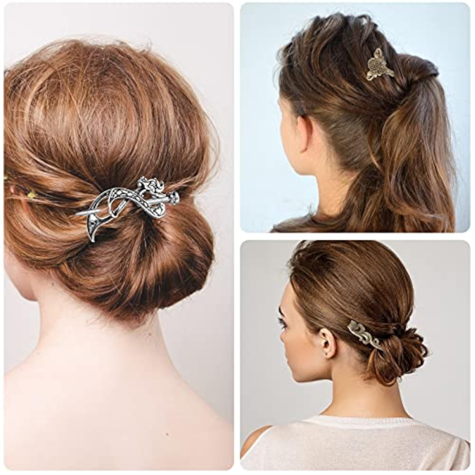 16 Pieces Vintage Silver Celtic Hair Sticks