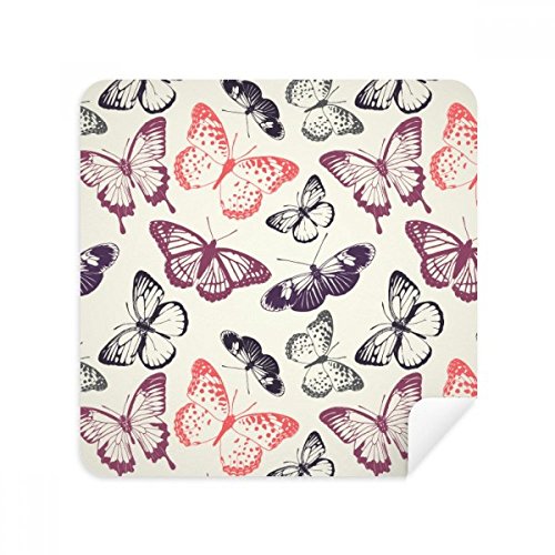 Chiffon de nettoyage papillon rose en daim pour écran et lunettes x2