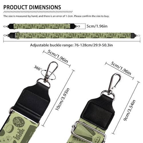 Image of TODIYADDU Musical Instruments Print Women's Crossbody Strap Guitar Purse Straps Adjustable Straps with Clips for Handbags Crossbody Bag Straps Replacement Crossbody for Holiday Birthday Traveling