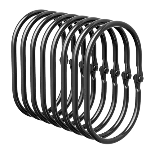 Catálogo de Anillos para cortinas de ducha del mes. 48 Anillos de cortina de ducha Bathway, ganchos de cortina de ducha Bathway, ganchos anillos de cortina de ducha negros a prueba de óxido, anillos de ducha suaves anti-caída para...