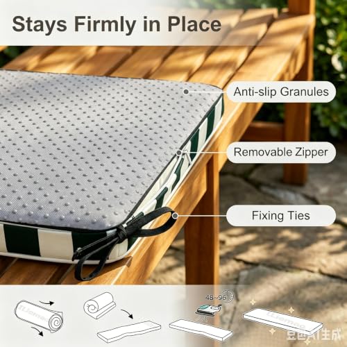 Coussin pour banc de jardin imperméable 80% noir blanc 5cm épais