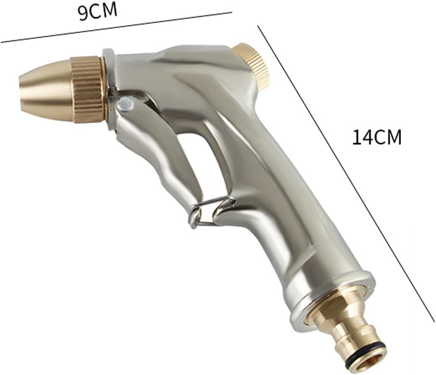 Garden Hose Nozzle Stainless Duty Metal Spray Nozzle Long Spray Nozzle Hose pure copper joint Rotaing Water Adjustmen for Car Washing, Outdoor Gardening, Pets Shower, Patio Cleaning (B)