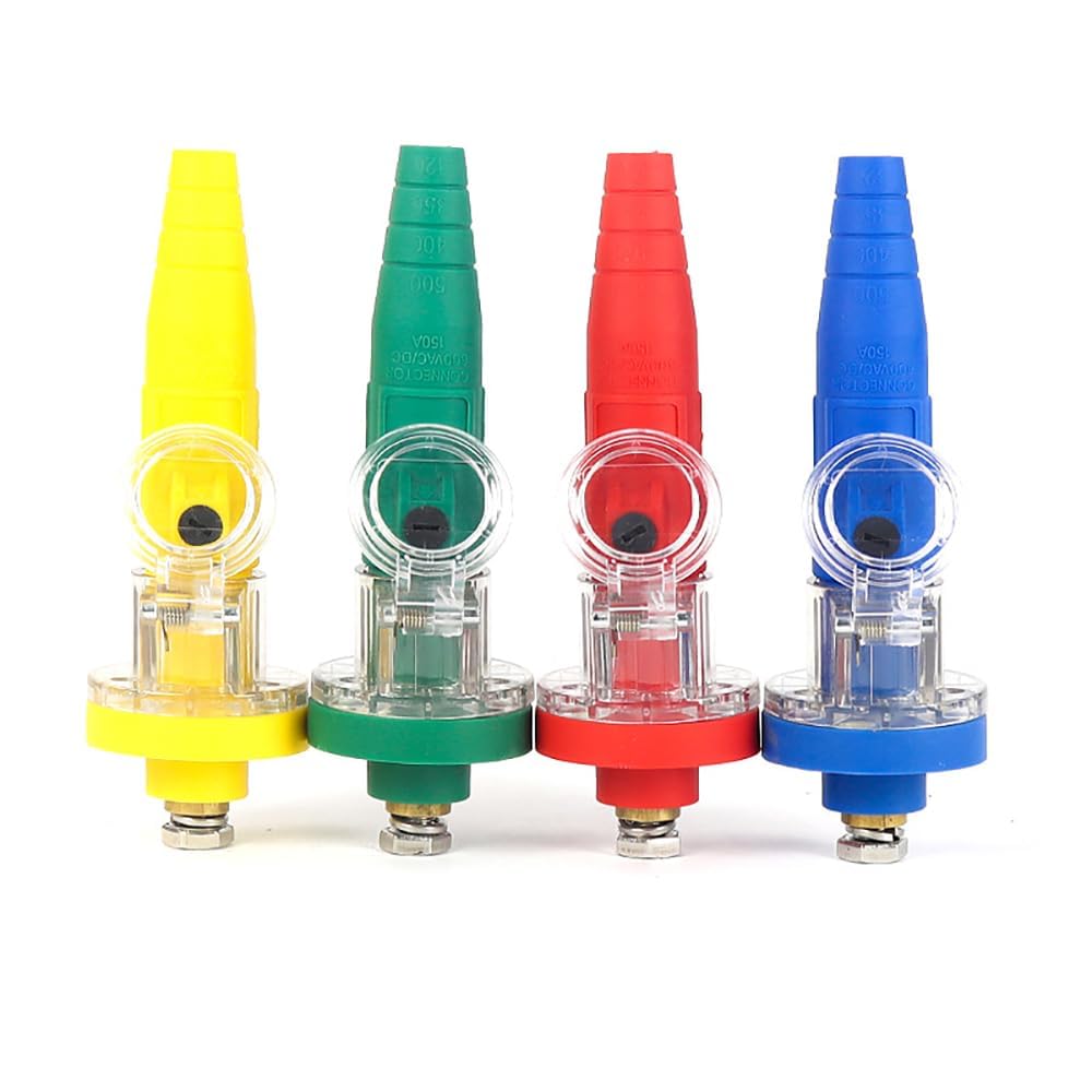 5-pin 150A for Camlock CLS40 Power Connectors, 5 Colors Male Plug and 5 Female Socket Input Connector Set Stage Quick-Connect for Power Distribution Cabinet Box Source (150A)
