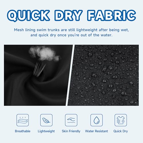 Mens Swim Trunks Swim Shorts Swimwear Quick Dry 7’’ Swimming Trunks with Mesh Lining2