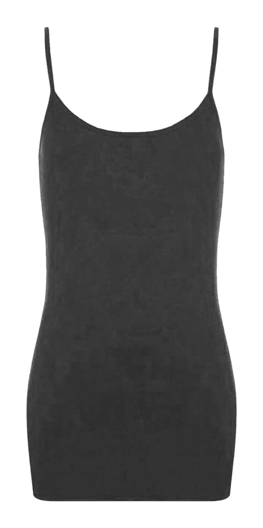 Hamishkane Women's Charcoal Hamishkane® Strappy Bodycon Mini Dress, Scoop Neck Spaghetti Strap Dress Tank Tops, Stretchy Cami Vest Dresses, Plain Summer Party Dresses For Uk