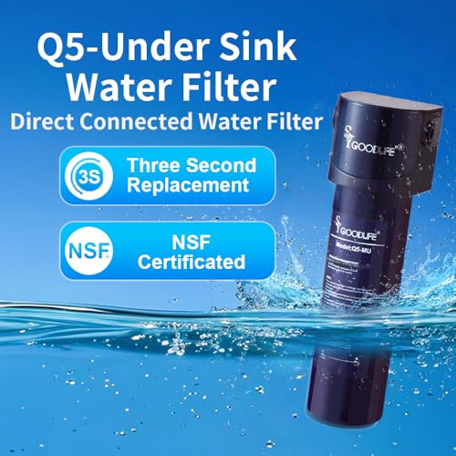 SY GOODLIFE Q5-MU 0.01 Micron Under Sink Water Filter System Connects Directly to The Faucet and Effectively Reduces contaminants, impurities & Odors and Improves Taste. for Kitchen
