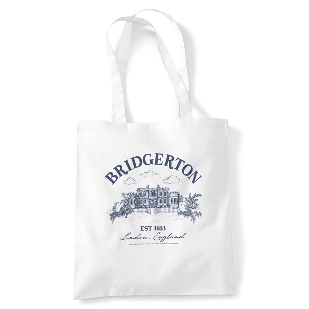 Bridgerton Home Grocery Travel Reusable Tote Bag, White