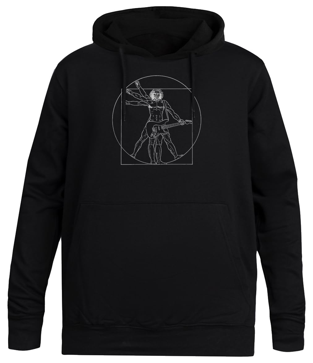 Estrella De Rock De Vetruvia Sudadera con Capucha Negra Unisex Sin Género Unisex Black Hoodie Men Women