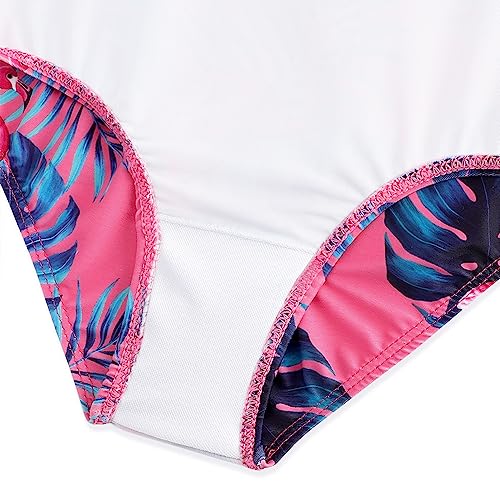 Image of Girls Swimsuit One Piece Bathing Suit with Adjustable Straps Cute Little Kids Swimming Suits Beach Swimwear 4T-12