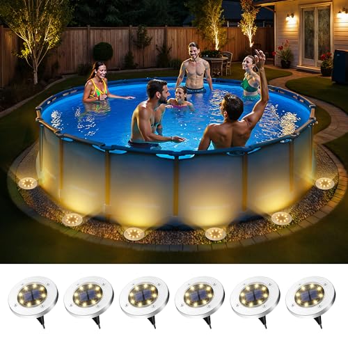 SOLPEX 6 Pack Solar Pool Lights for Above Ground Pools,