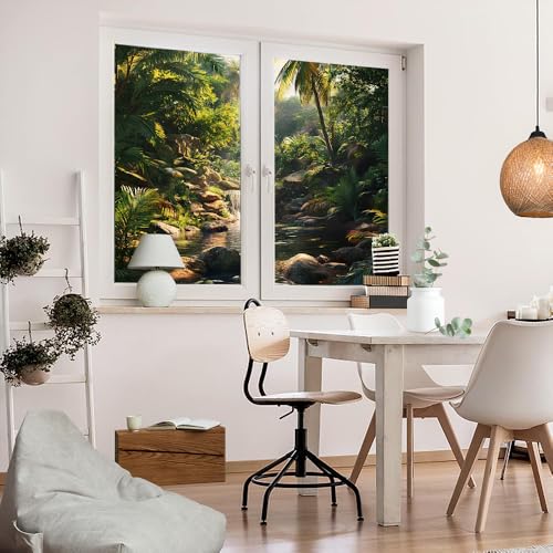 Vinilo decorativo para ventana con diseño artístico 35.4x63 pulg x2 piezas miniatura 5