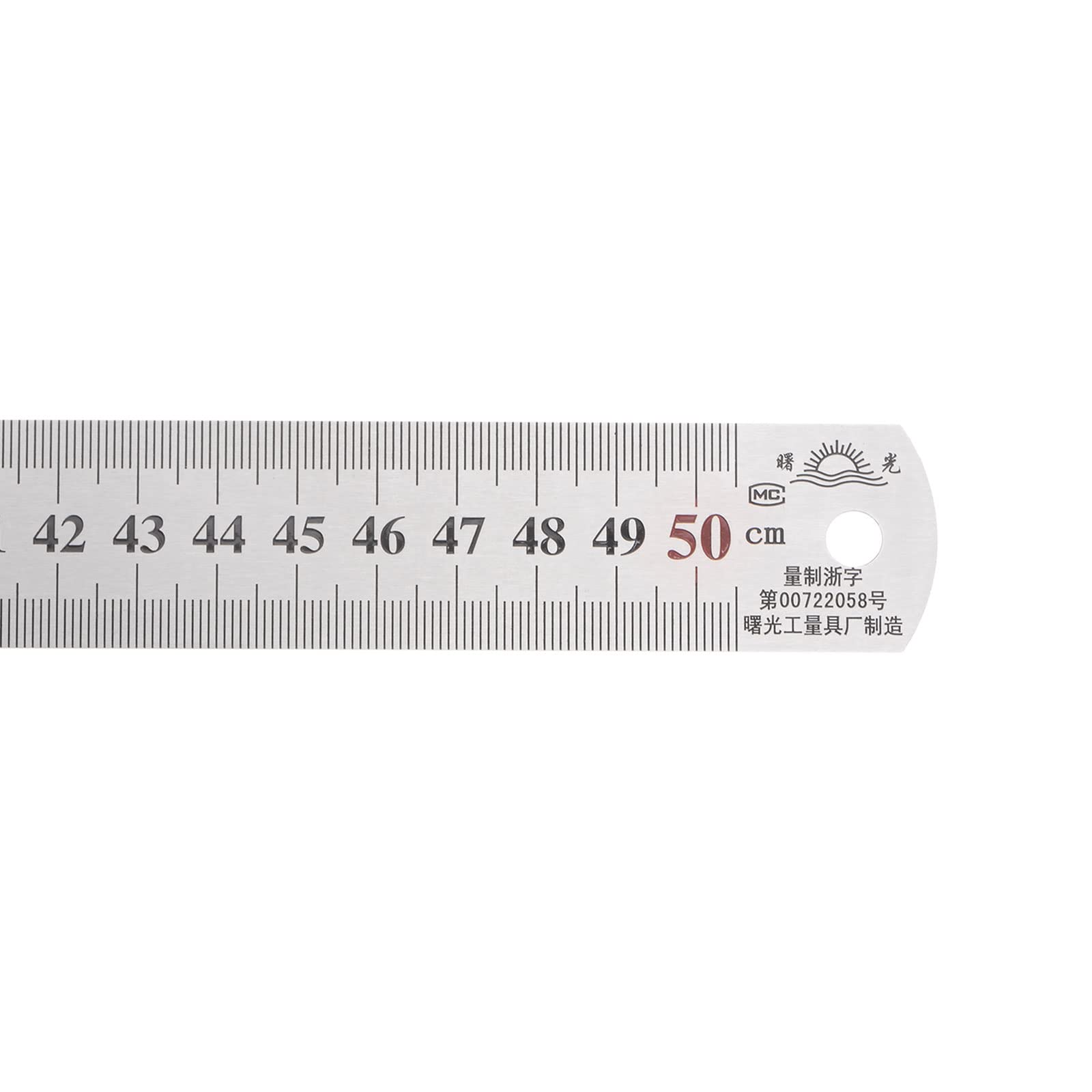 sourcing map 3pcs Stainless Steel Ruler 50cm/20" Length x 1/28" Thick x 1-1/7" Wide Inch and Metric Straight Edge Measuring Tools for Woodworking Painting Craft, Silver Tone