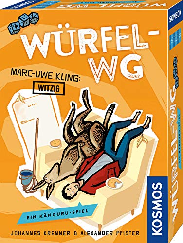 KOSMOS 693176 Würfel-WG, Känguru-Chroniken Spiel von Marc-Uwe Kling, dem Autor der Känguru-Chroniken, als Witzig abgestempelt, freches Würfelspiel für 2-4 Spieler