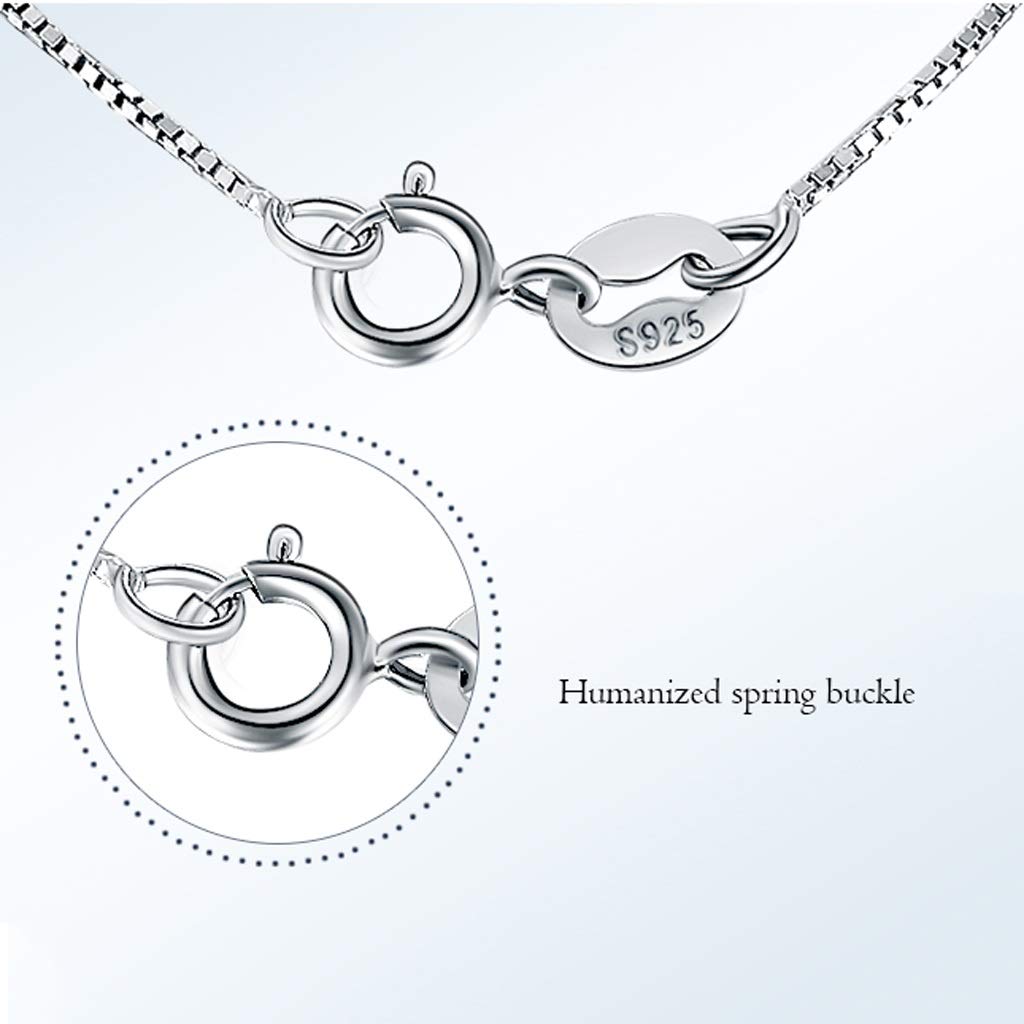 RWRAPS Quarz-Heilkristall-Halskette, natürliche Mondstein-Anhänger-Halskette, kleine Schwan-Halskette, Sterlingsilber – mit 45,7 cm Langer Halskette, Kristall-Punkt-Anhänger-Halskette