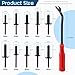 Glarks 92Pcs Rivet Gun, Fastener Removal Tool and 6 Sizes Nylon Universal Pop Rivet Assortment Set for installing and Removing Car Door Panel and Upholstery Clips (Rivet Gun)