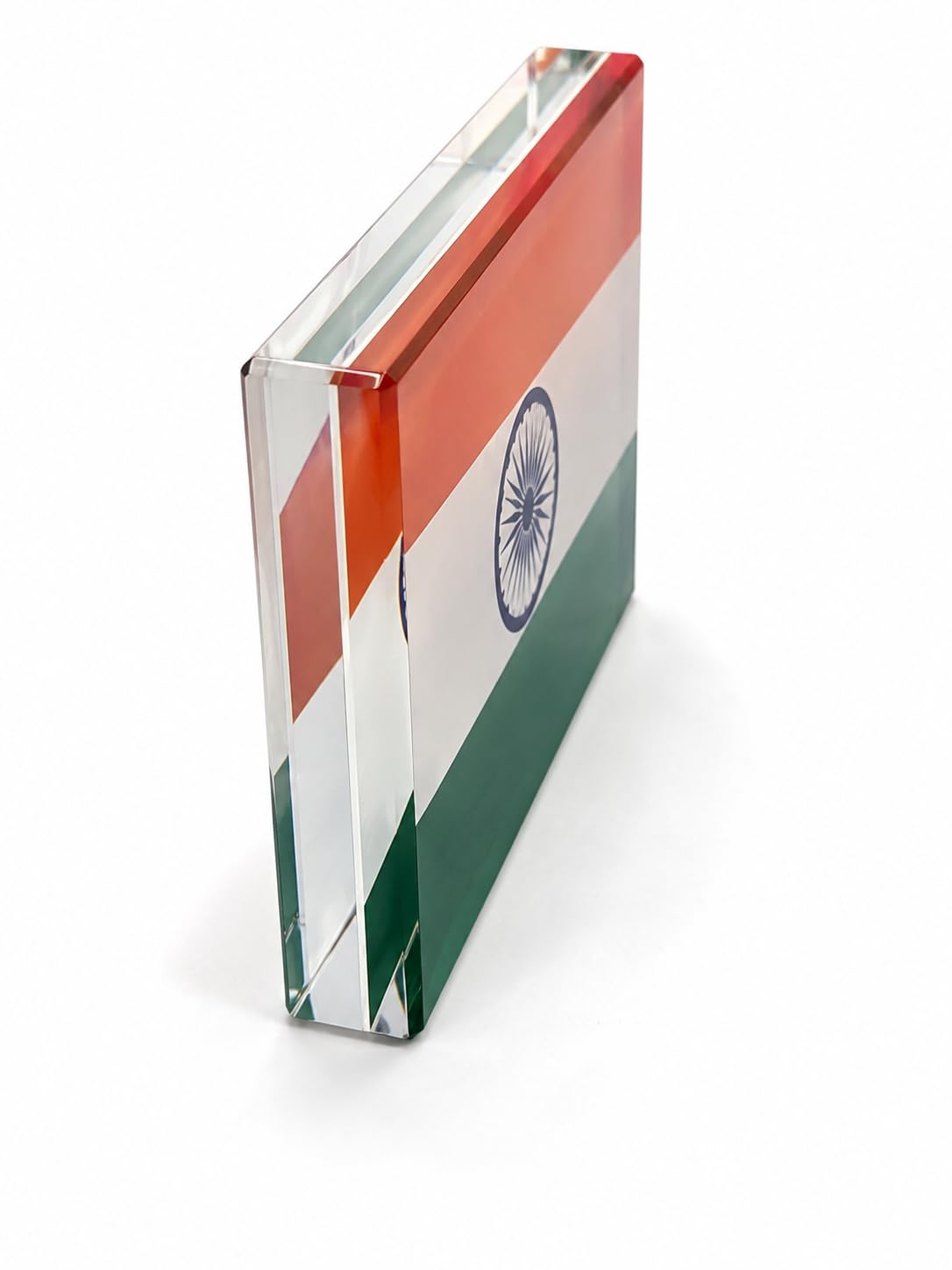 Panku Acrylic Indian Flag Design Paper Weight for Office Desk(Pack of 1)