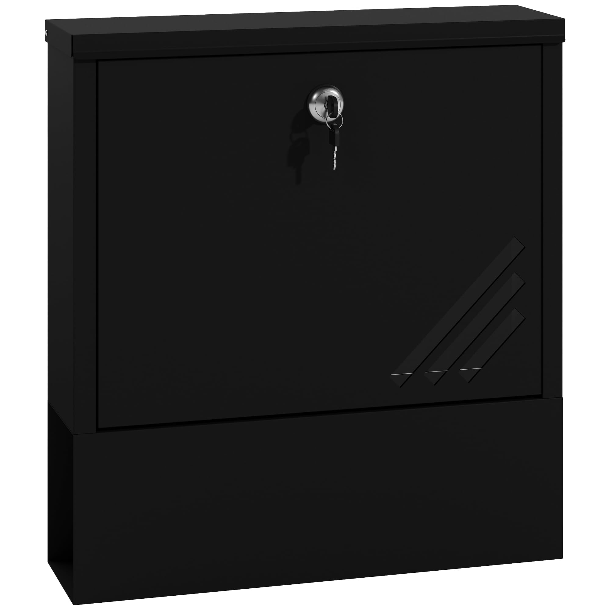 HOMCOM Cassetta Postale a Muro con Finestrella, Serratura e 2 Chiavi, Cassetta delle Lettere Max A4 in Metallo, 30x8.5x32.5 cm, Grigio Carbone